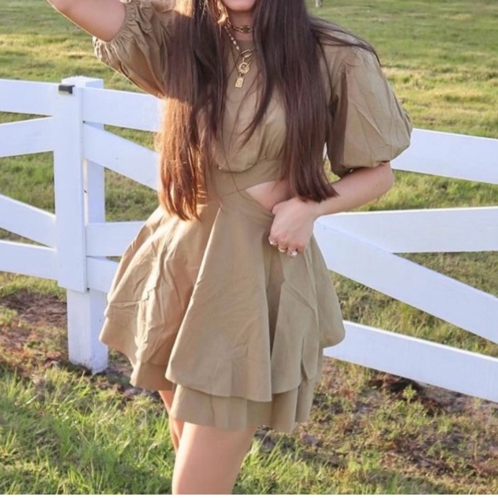 Green mini dress